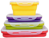 4 pcs silicone lunch box set, food container, foldable silicone lunch box set