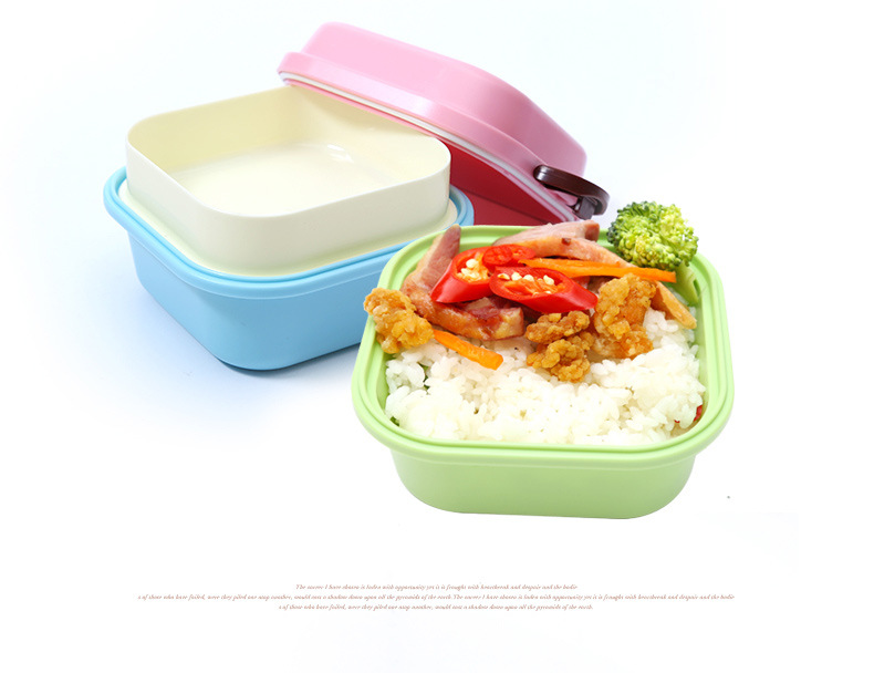 Biodegradable Square Shape Wheat Straw Japanese Lunch Box Plastic 
