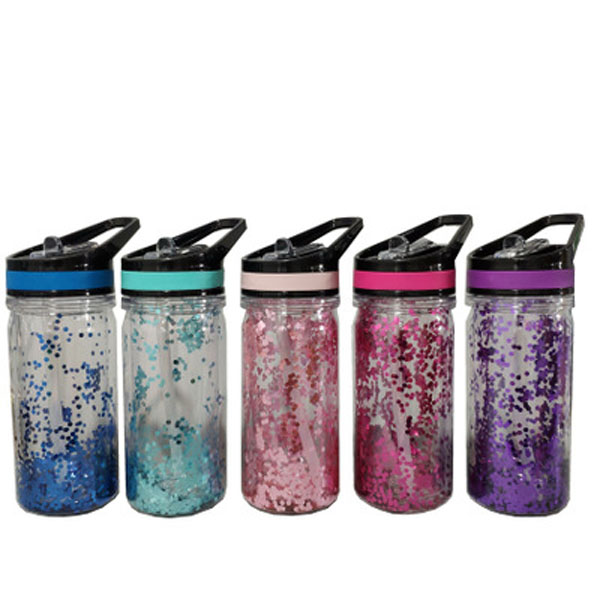 New portable double-layer plastic water bottle custom logo