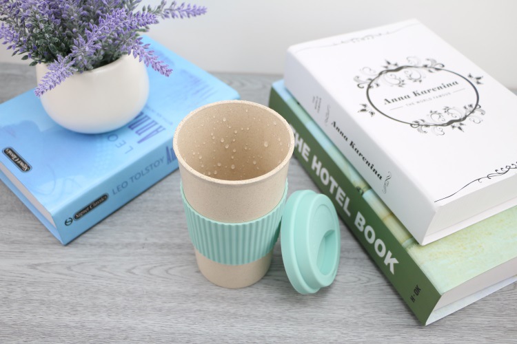 500ml/450ml/350ml wheat straw Coffee mug with silicon holder