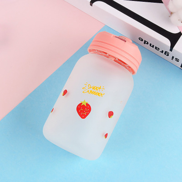 Factory new couple Frosted glass home at any time portable large capacity with straw water cup customizable
