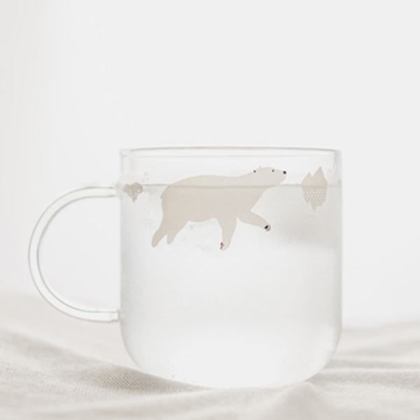 Creative Fresh water cup polar handmade glass cute polar bear Penguin couple Cup