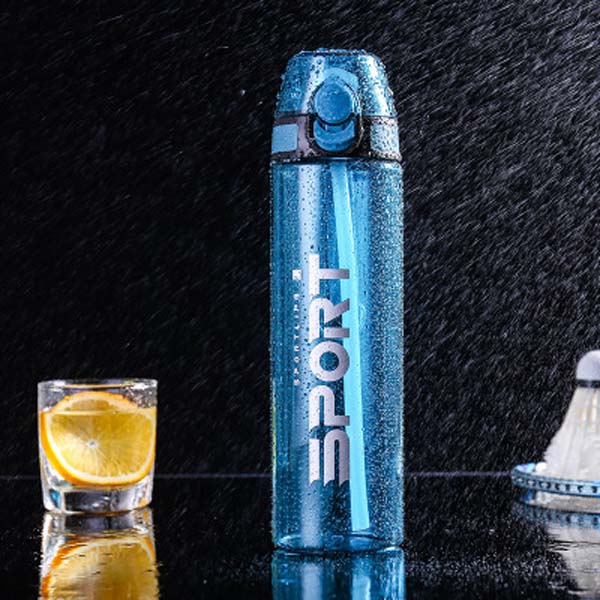 Custom logo outdoor sports kettle single straw plastic bottle