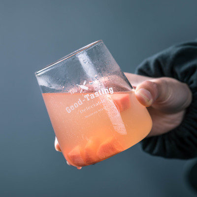 Direct sales simple high glass lamp worker Milk cup alphabet cold drink water cup dessert cup smoothie big belly Cup