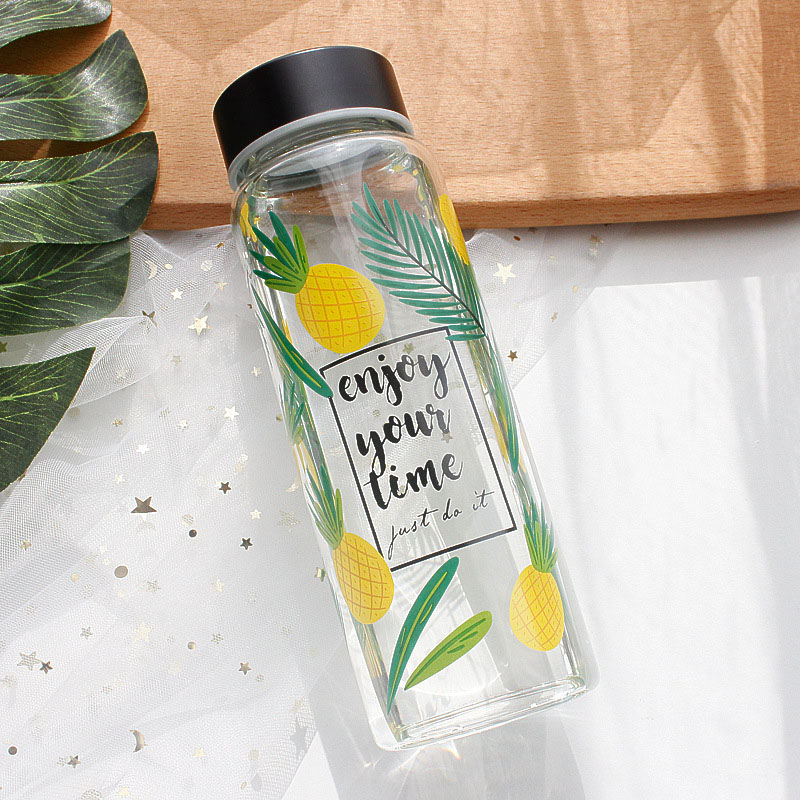 Water bottle green glass bottle glass drinking bottle
