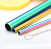 Rainbow Silver Black Gold Rose Gold Blue Purple Color 304 Stainless Steel Drinking Straw