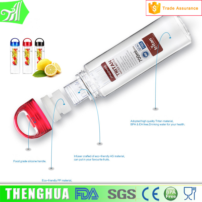 Bpa Free Fruti Infuser Sports Tritan Water Bottle with Fruit Strainer