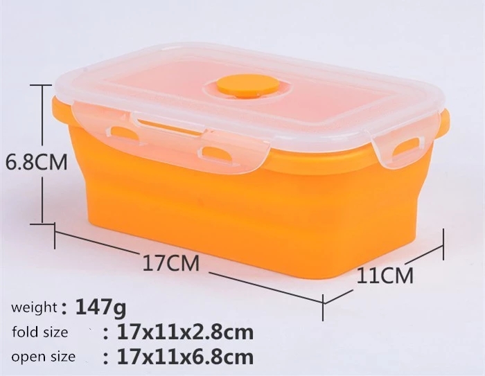 Different Capacity Food Storage Containers Foldable Silicone Lunch Box BPA Free