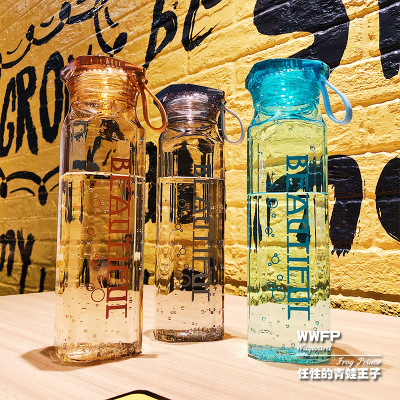 Diamond-shaped Hand cup Individual Portable Plastic Cup Simple Wrestling-resistant Warm Hand cup Transparent Boys and Girls Square Cup