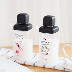 Portable Ps Plastic Cup Square Shaped Water Bottle Labels
