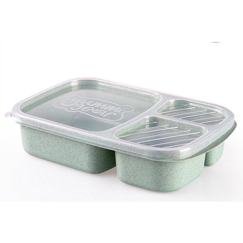 PP Easy Carry Wheat Straw Kids Bpa Free Bento Lunch Box with Lid