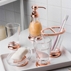 5 Pcs Luxury Soap Dispenser Toothbrush Holder Soap Dish Double Tumbler Rose Gold Bathroom Accessories