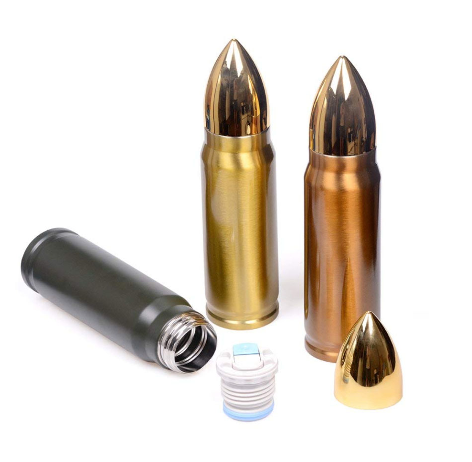 Hot products eco friendly double wall custom logo bullet shaped stainless steel vacuum water bottle