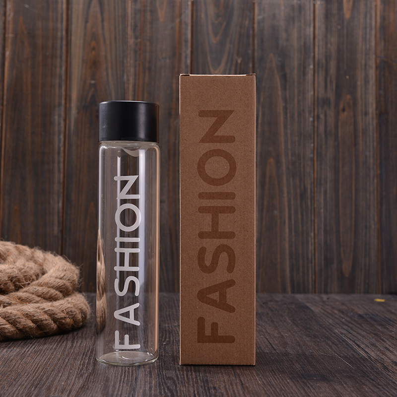 Wholesale custom 400ml private label slim fashion cheap water glass bottle sport 