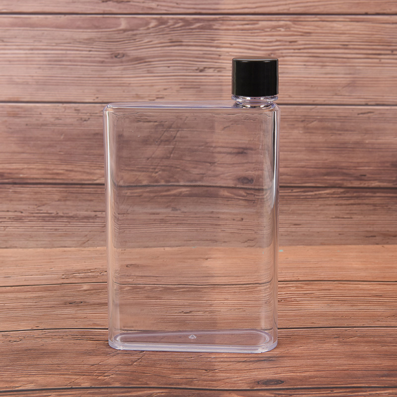Handy Portable Flat Kettle Sport Drinking Water Bottle A5/A6 Notebook Paper Scrub Plastic Creative Cu Water Bottle