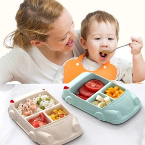 Car Shaped Lunch Box Bamboo Material, Colorful Bamboo Fiber Lunch Box For Kids