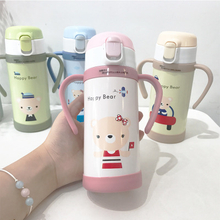 Outdoor sports children's straw insulation cup creative stainless steel children cartoon Cup wholesale