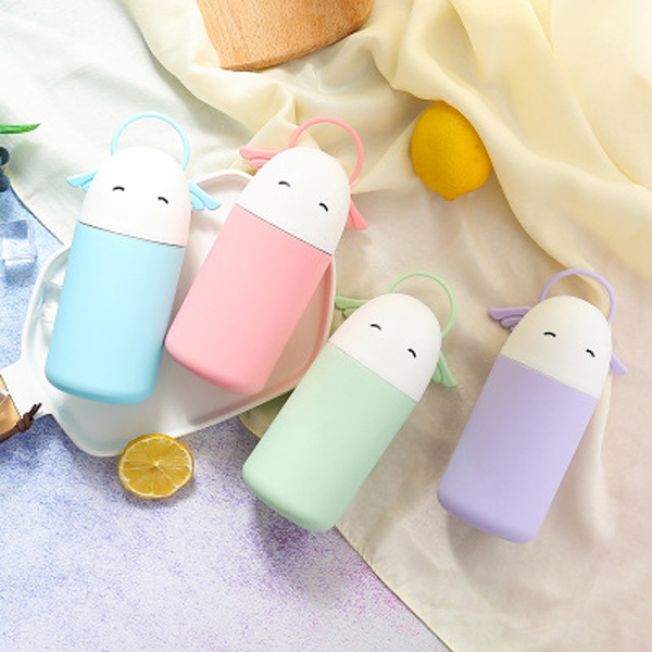 Fashion silicone glass student children cartoon Creative Portable Angel Cup manufacturers wholesale
