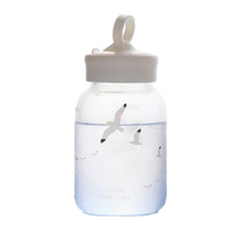 New creative Cute glass Korean edition schoolgirl ins small fresh portable scrub transparent glass water cup wholesale