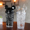 Cartoon Micky Mouse 450ml Plastic Water Drink Kid Straw Water Bottle 