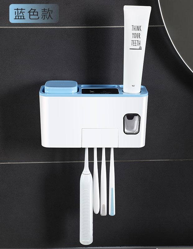 Potable bathroom ultraviolet toothbrush sterilizer holder set