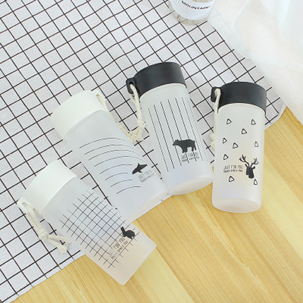 Creative Scrub black glass high boron silicon custom student gift Promotion water bottle