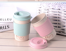 500ml/450ml/350ml wheat straw Coffee mug with silicon holder