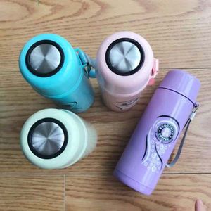 Double glass water bottle drop portable with simple ironing belt rope 