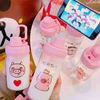 Cute portable student home outdoors transparent glass water bottle