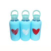 Customized Logo 500ml Glass Drink Water Bottle With Silica Cover
