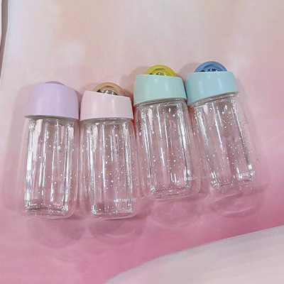 Fashion Double-Layer Glass Mini Outdoor Hand cup Student Teenagers High Borosilicate High Temperature Water Cup