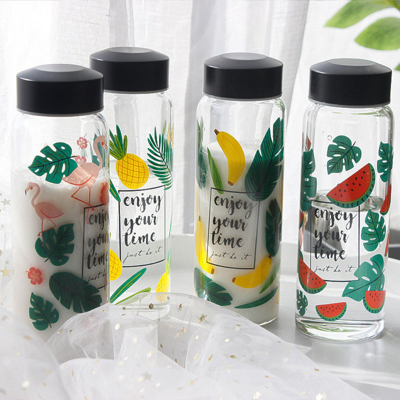 Water bottle green glass bottle glass drinking bottle