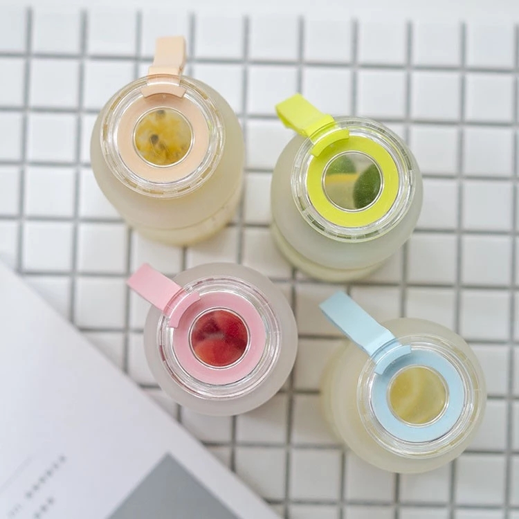  sleeve lid glass water bottle