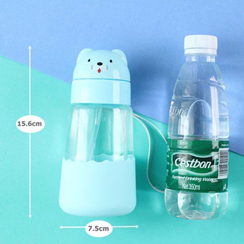 High Temperature Resistant Glass BPA Free Borosilicate Glass Bottle Cartoon Creative Fashion Cover Water Bottle