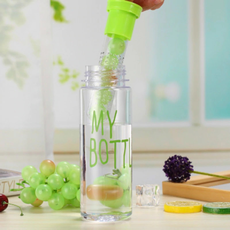 BPA Free Plastic Fruit Infuser Water Bottle With Filter Leakproof Sport Hiking Camping Drink Shaker Bottle
