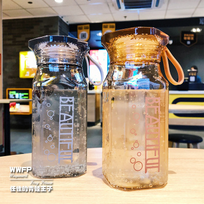 Diamond-shaped Hand cup Individual Portable Plastic Cup Simple Wrestling-resistant Warm Hand cup Transparent Boys and Girls Square Cup