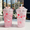 Korean fashion cherry rabbit ice cup couple creative broken ice cup simple portable water cup for boys and girls