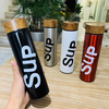The Creative Fashion SUP Wood Grain Stainless Steel Vacuum Flask Simple Trend Cup Boys And Girls Ing Net Red Cup