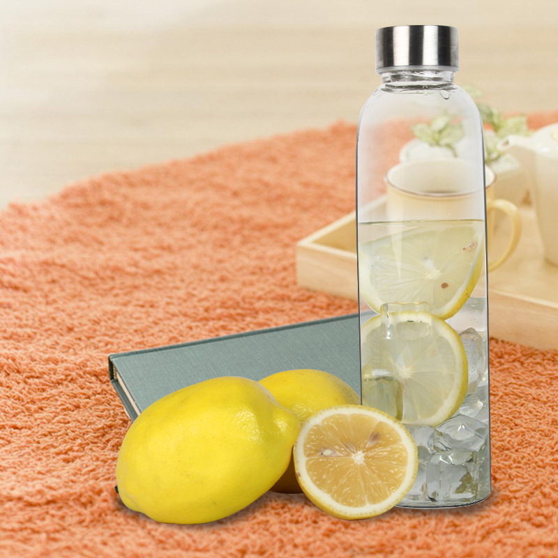 Sport Style Glass Water Bottle Portable Bicycle Tour Solid Transparent Office Bottle