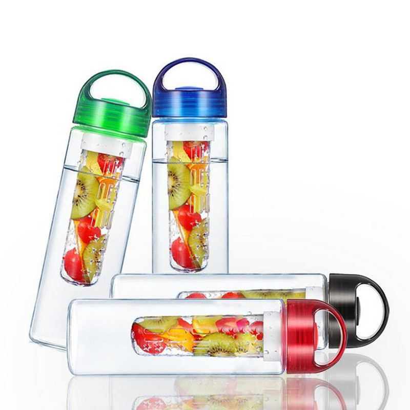 Eco friendly tritan fruit infuser water bottle with silicone grip
