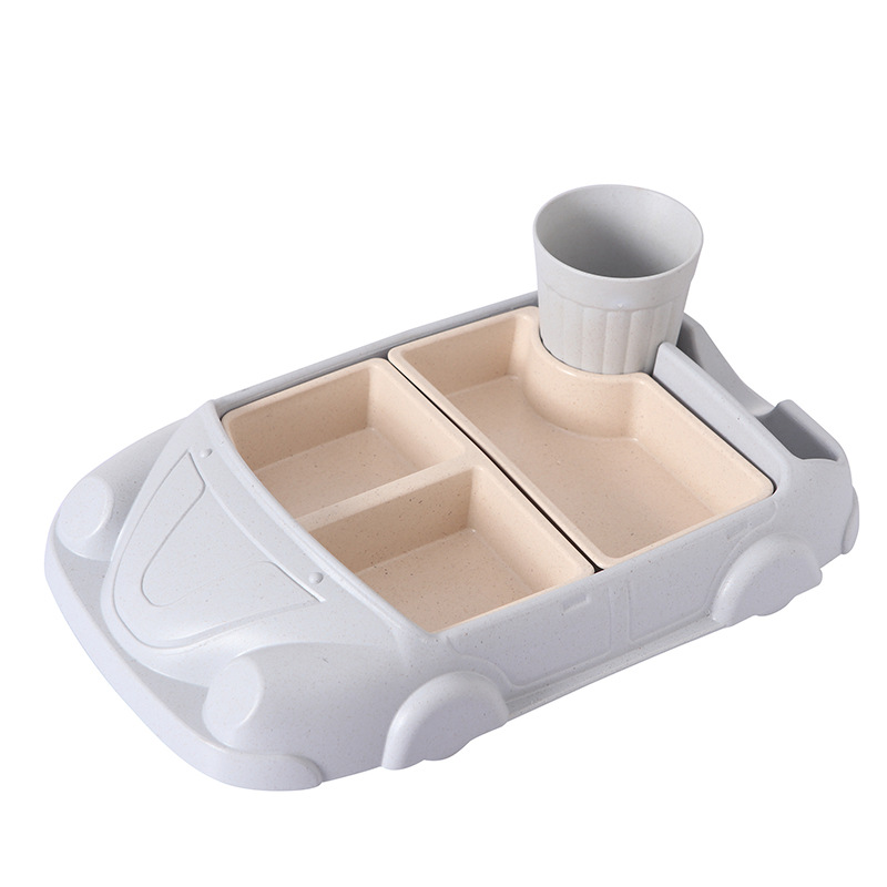 BPA Free Bamboo Fibre Lunch Tray Kids Dinner Plate Cheap Price