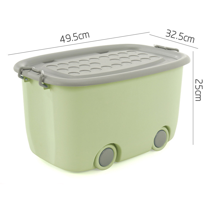 Factory Made Plastic Storage Box With Wheels, Colorful Storage Container