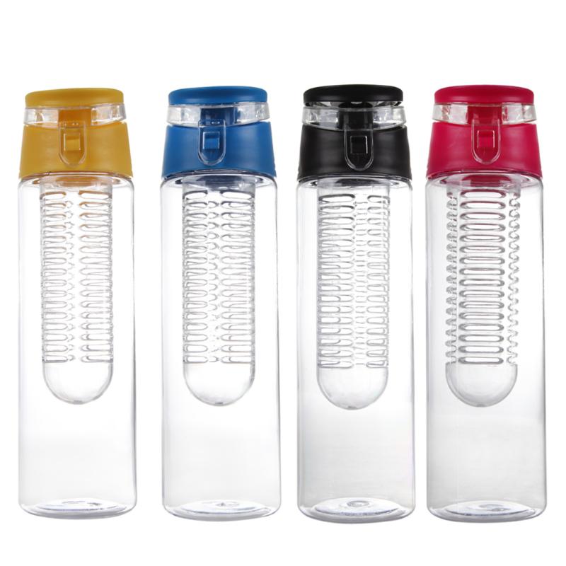 Fruit Water Bottle Sports Fitness Health Detox Bottles Silicone Juice Make Bottle Camping Travel Bottles