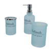 3 Pcs Glass Water Bottle Lotion Soap Dispenser Toothbrush Holder Tumbler Bathroom Accessories