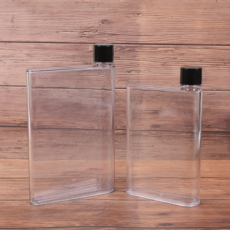 Handy Portable Flat Kettle Sport Drinking Water Bottle A5/A6 Notebook Paper Scrub Plastic Creative Cu Water Bottle