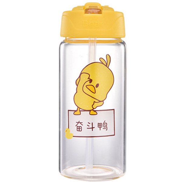 Cute men and women cartoon Little Yellow duck glass net red shame duck children student promotional gift Glass Water Cup