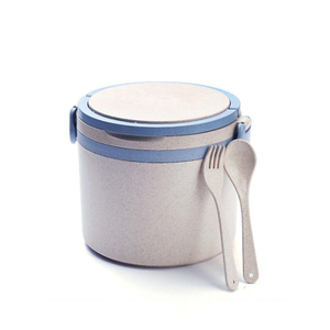 1500ml Round Shape Rice Husk Lunch Box Set for Adults