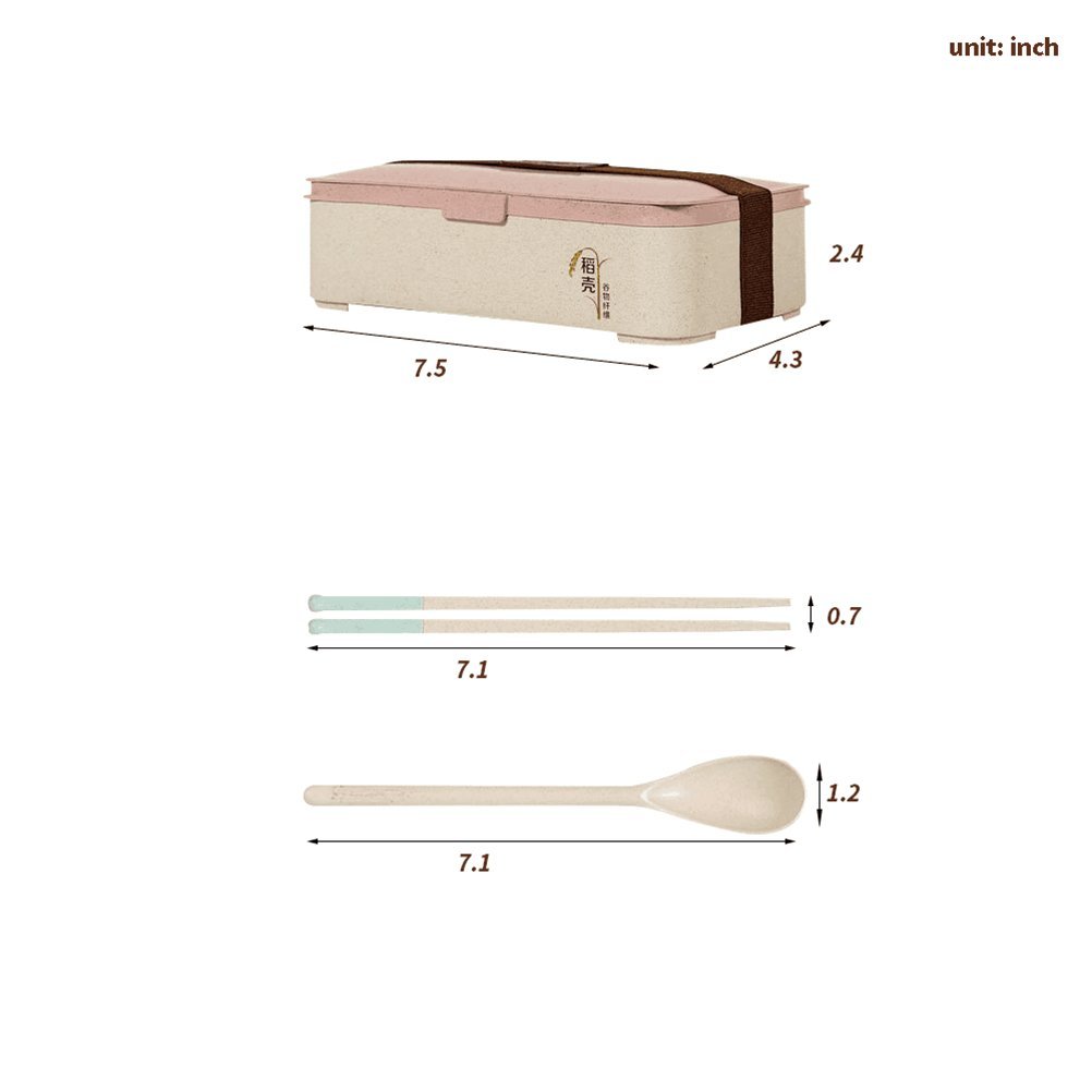 New Single Tier Rice Husk Biodegradable Lunch Box Containers for Adults