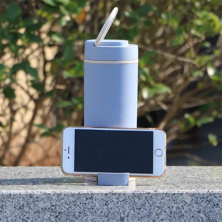 500mlwheat Straw Drinking Bottle with Smart Phone Holder