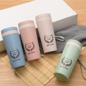 HOT Travel Mug Office Coffee Tea Wheat Straw Fiber Vacuum Bottle 